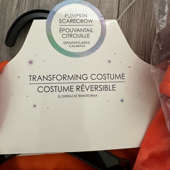 NWT Halloween Scarecrow Pumpkin Transforming Dress Costume in Orange Size 3T/4T - Picture 6 of 7